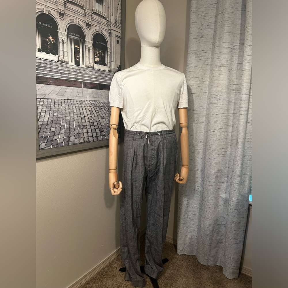 Eleventy Plaid Drawstring Trousers